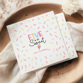 5は甘いアイスクリーム5th誕生日パーティー スタンダードランチョンナプキン
