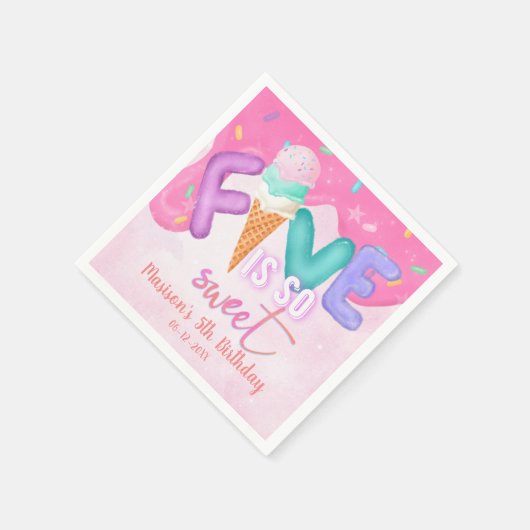 5は甘いピンクのつや消し スタンダードカクテルナプキン (角)