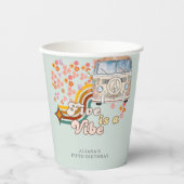 5はVibeデイジーヒッピーVan第五誕生日 紙コップ (正面)