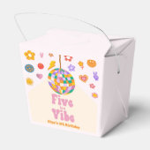 5はVibeレトロディスコボール5th誕生日パーティー フェイバーボックス (裏面サイド)