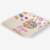 5はVibeレトロディスコボール5th誕生日パーティー ペーパープレート (傾斜あり)