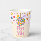 5はVibeレトロディスコボール5th誕生日パーティー 紙コップ (裏面)