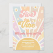5はVibe Boho Sunshine 5th Birthdayパーティー 招待状 (正面)