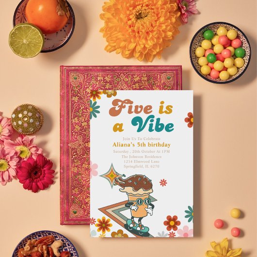 5はVibe groovyスケートボード5th誕生日 招待状