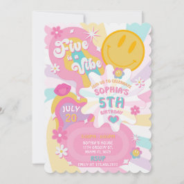 5はVibe Groovy 5番目の誕生日招待状 招待状