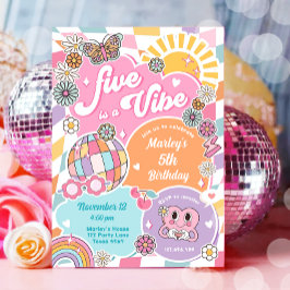 5はVibe Groovy Varsity名門私立校風の誕生日 招待状
