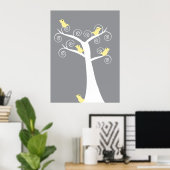 5イエローバードプリント ポスター (ホームオフィス)