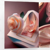 5インチ×7インチのトリフォールドレター折り招待状 三つ折り招待状 (内部最初)