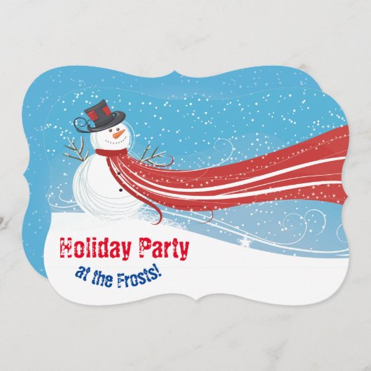 5インチx 7インチおもしろい雪だるまクリスマスパーティの招待状 招待状 (正面/裏面)