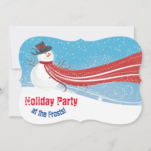 5インチx 7インチおもしろい雪だるまクリスマスパーティの招待状 招待状 (正面)