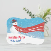 5インチx 7インチおもしろい雪だるまクリスマスパーティの招待状 招待状 (スタンド正面)