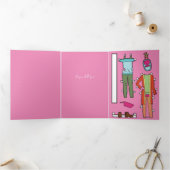 5インチx 7インチ3倍ハッピーバースデー紙ドールカード#1 三つ折りカード (内部)