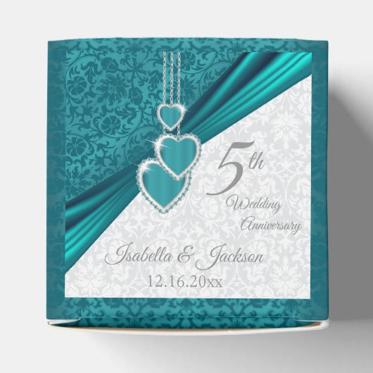 5エレガントターコイズ結婚記念日 フェイバーボックス (上部)