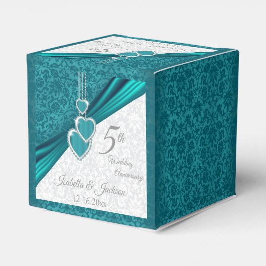 5エレガントターコイズ結婚記念日 フェイバーボックス (裏面サイド)