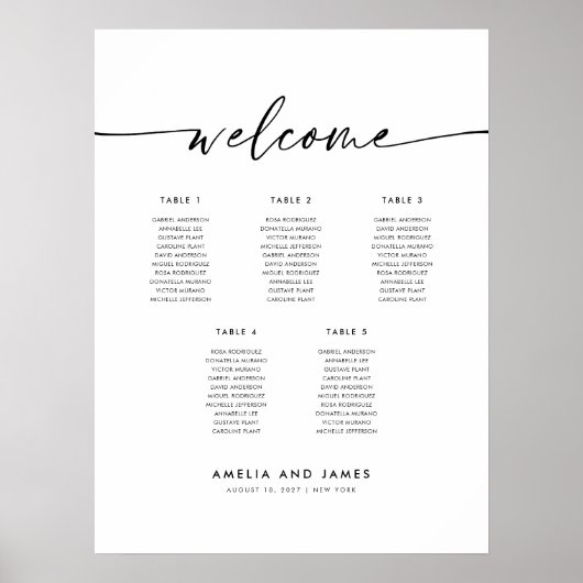 5エレガントテーブルようこそ座席表 ポスター (正面)