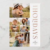 5エレガントフォトコラージュモダンハッピーホリデイズフォイル 箔シーズンカード (正面)