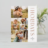 5エレガントフォトコラージュモダンハッピーホリデイズフォイル 箔シーズンカード (立ち正面)