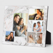 5エレガントフォトコラージュ愛の生活 – 灰色の大理石 フォトプラーク (側面)