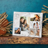 5エレガントフォトコラージュ愛の生活 – 灰色の大理石 フォトプラーク (側面)