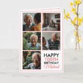 5エレガントフォトコラージュ100誕生日 カード (黄色い花)