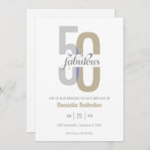 5エレガント位とモダン素晴らしい50誕生日 招待状 (正面/裏面)