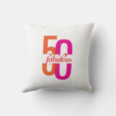 5エレガント位・素晴らしい50誕生日カラフル クッション (裏面)