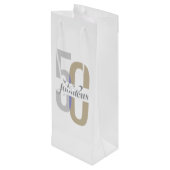 5エレガント位・素晴らしい50誕生日モダン ワインギフトバッグ (裏面アングル)