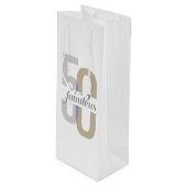 5エレガント位・素晴らしい50誕生日モダン ワインギフトバッグ (正面アングル)