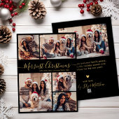 5エレガント写真コラージュメリークリスマス シーズンカード