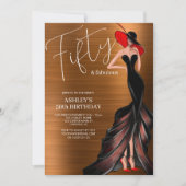 5エレガント歳と素晴らしい50誕生日 招待状 (正面)