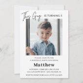 5エレガント歳の誕生日招待状Boy Photo 招待状 (正面)