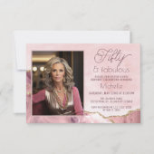 5エレガント&素晴らしい50誕生日 招待状 (正面)