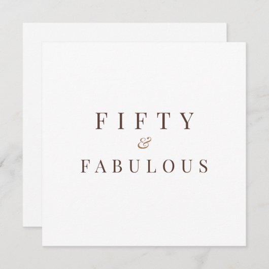 5エレガント&素晴らしい50誕生日 招待状 (正面/裏面)