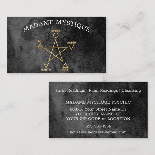 5エレメンツペンタグラムサイキックビジネス 名刺 (正面/裏面)