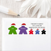 5カスタム人のの家族サンタハッツクリスマス付き ラベル (インサイチュ)