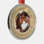 5カスタム周年記念 |金ゴールドSparkle写真 メタルオーナメント (右)