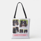 5カスタム枚のフォトコラージュテンプレート(ピンク色) トートバッグ (裏面)