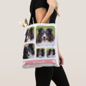 5カスタム枚のフォトコラージュテンプレート(ピンク色) トートバッグ (クローズアップ)