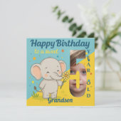 5カスタムth誕生日ゾウ甘いフォトカード カード (スタンド正面)