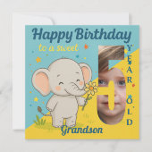 5カスタムth誕生日ゾウ甘いフォトカード カード (正面)