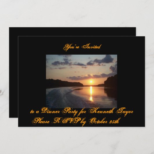 5カスタムx7ディナーパーティの招待状の発表 招待状 (正面/裏面)