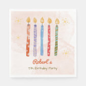 5キャンドルキッズ5誕生日 スタンダードランチョンナプキン (正面)