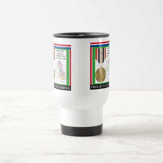 5キャンペーンスターイラク戦争退役軍人 トラベルマグ (中央)