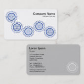 5ギア – ネイビーブルーとホワイト – グレーバック 名刺 (正面/裏面)