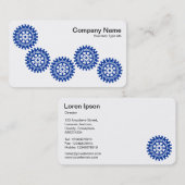 5ギアII – ネイビーブルーとホワイト 名刺 (正面/裏面)