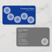 5ギアII – ネイビーブルーの白 – グレーバック 名刺 (正面/裏面)