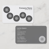 5ギアII – 白黒 – グレーバック 名刺 (正面/裏面)