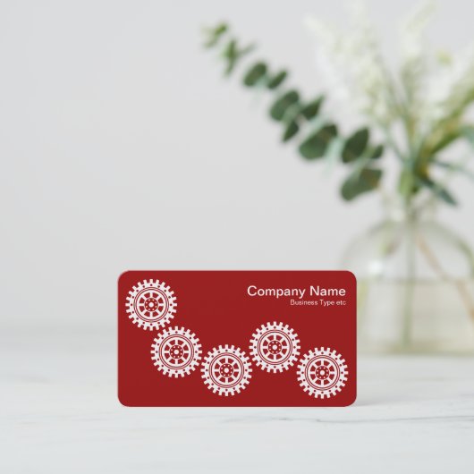 5ギアII - White on Ruby Red - Gray Back 名刺 (スタンド正面)