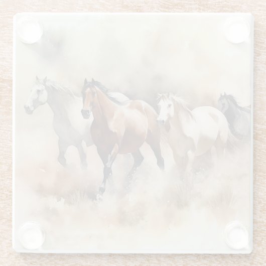 "5ギャロッピングの口ひげ"ほこりっぽい西の水の色 ガラスコースター (裏面)