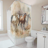 "5ギャロッピングの口ひげ"ほこりっぽい西の水の色 シャワーカーテン (インサイチュ)
